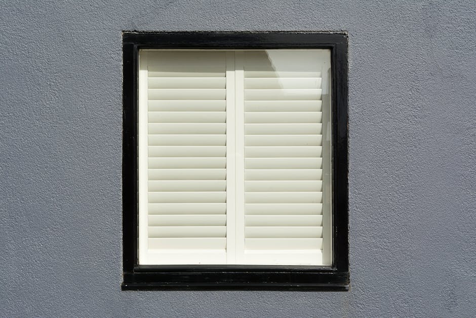 Classic wooden plantation window shutters
